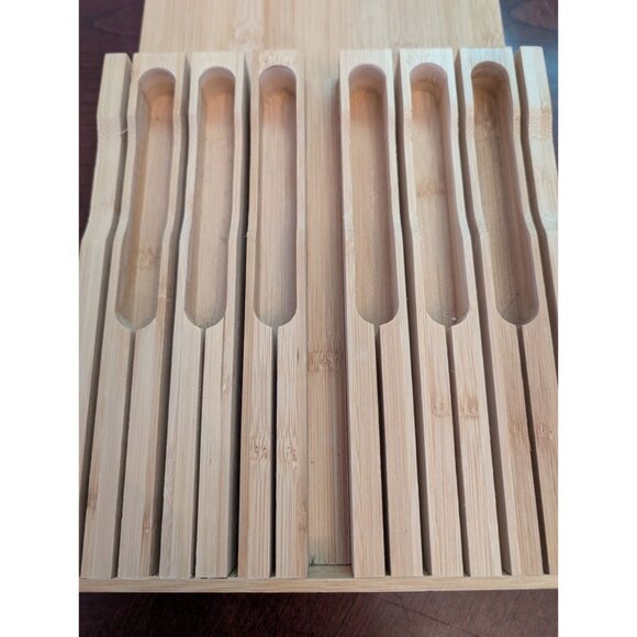 Bamboo Knife Organizer Block Drawer Insert With 8 Slots Storage & Easy Access - Picture 2 of 8